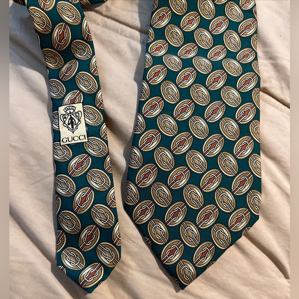 Vintage GUCCI Italy Authentic 100% Silk Neck Tie - Picture 4 of 4